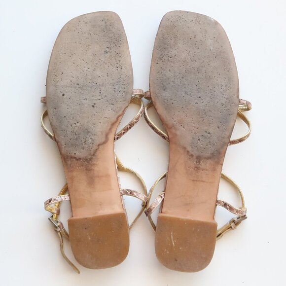 Prada Snakeskin Sandals Designer Summer Flats Casual Thong Sandals Flip Flops - Picture 7 of 16